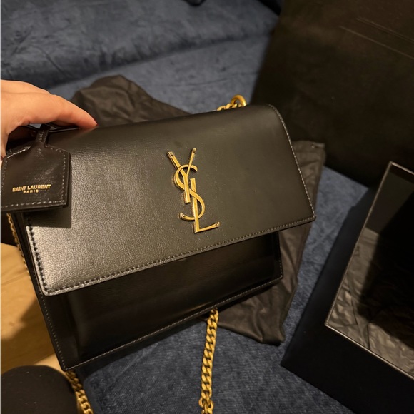 Saint Laurent Black and Gold Crossbody Bag - Picture 11 of 16